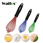Walfos 3 pezzi Silicone acciaio inossidabile filo frusta ciotola da cucina frusta per antiaderente schiuma per uova agitatore attrezzo da cucina