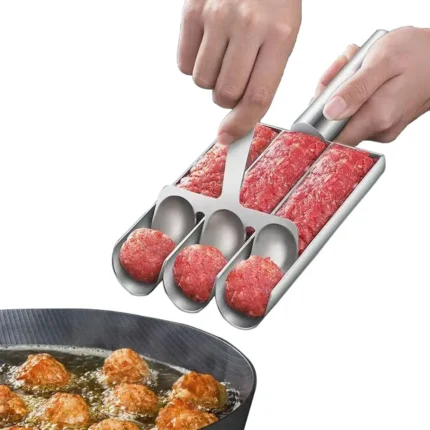 Macchina per polpette in acciaio inossidabile con cucchiaio antiaderente per polpette per utensili pratici da cucina fatti in casa facili