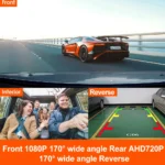 Auto Universale 10,26" Intelligente 4K 360 ° Rotatio Car DVR Dash Cam Wireless CarPlay e Android Auto Bluetooth WIFI Retromarcia posteriore - Image 2