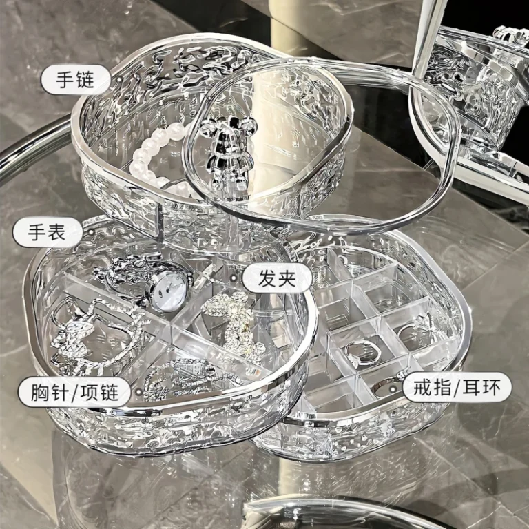 Orecchini rotanti, scatola portagioie, nuova forcina squisita di fascia alta, fascia per capelli, collana, orecchini a bottone, scatola per la polvere,