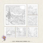 Libro da colorare Van Gogh - Libro da colorare per adulti da 30 fogli, 100 g/m8,3 x 8,3 pollici, libro da disegno, regalo di compleanno, regalo per feste
