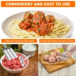 Macchina per polpette in acciaio inossidabile con cucchiaio antiaderente per polpette per utensili pratici da cucina fatti in casa facili