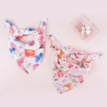 Elinfant Bavaglino in mussola di cotone di bambù Panno per ruttino 5 pezzi Set regalo 100% cotone 60 * 60 cm 2 strati Sciarpa per bambini Fazzoletto