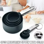 Set di misurini e cucchiai in acciaio inossidabile da 8 pezzi con manico Utensili da cucina con scala accurata per cuocere ingredienti di cottura - Image 2