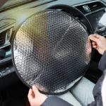 Car Steering Wheel Anti-Heat Sun Shade Cover Sunscreen Insulation Cover Foldable Sun-proof Anti-UV Protect Parasol Shield - Image 2