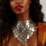 Collana circolare irregolare vintage con catena bohémien esagerata della clavicola Nuovo maglione vintage stile catena Versatile