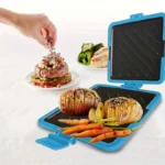 1 pz. Teglia per sandwich in silicone alimentare facile da usare per microonde con cinghie regolabili in silicone, cottura rapida e uniforme per toast croccanti