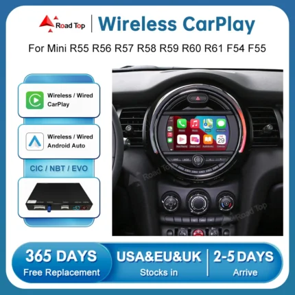 RoadTop Wireless CarPlay Android Auto per Mini R55 R56 R57 R58 R60 R61 F54 F55 F56 Clubman Countryman Cooper John Cooper Funziona