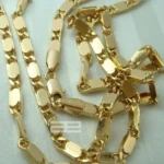 Collana a catena cubana lunga 50-70 cm placcata in oro nuovo stile N45