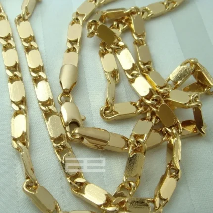 Collana a catena cubana lunga 50-70 cm placcata in oro nuovo stile N45
