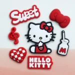 Girly Hello Kitty Accessori per scarpe per zoccoli Simpatici ciondoli per scarpe alla moda fai da te Cuore Fiocco e note musicali Sandali Accessori Regali
