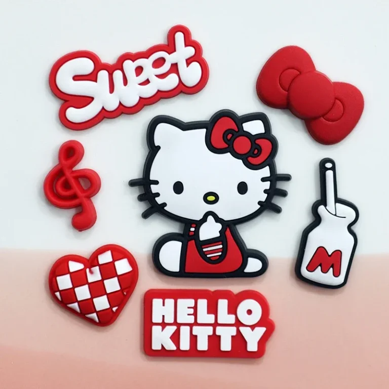 Girly Hello Kitty Accessori per scarpe per zoccoli Simpatici ciondoli per scarpe alla moda fai da te Cuore Fiocco e note musicali Sandali Accessori Regali