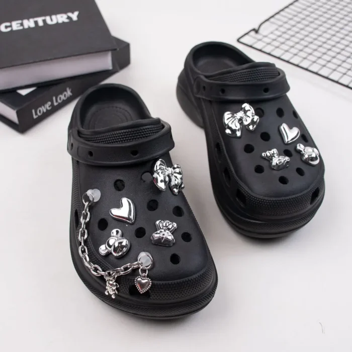 Set di 9 Charm Estivi per Scarpe, Decorazioni Fai-da-Te in Acrilico a Forma di Farfalla e Orso per Zoccoli