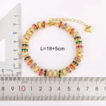 Nidin Bracciale con perline a catena placcata in oro moda per le donne Regali di gioielli per feste di nozze con zirconi di cristallo colorato a forma di cuore