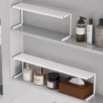 Armadietto a Specchio, Organizzatore Sospeso Sotto il Ripiano del Mobile da Bagno, Porta Cosmetici e Prodotti per la Cura della Pelle
