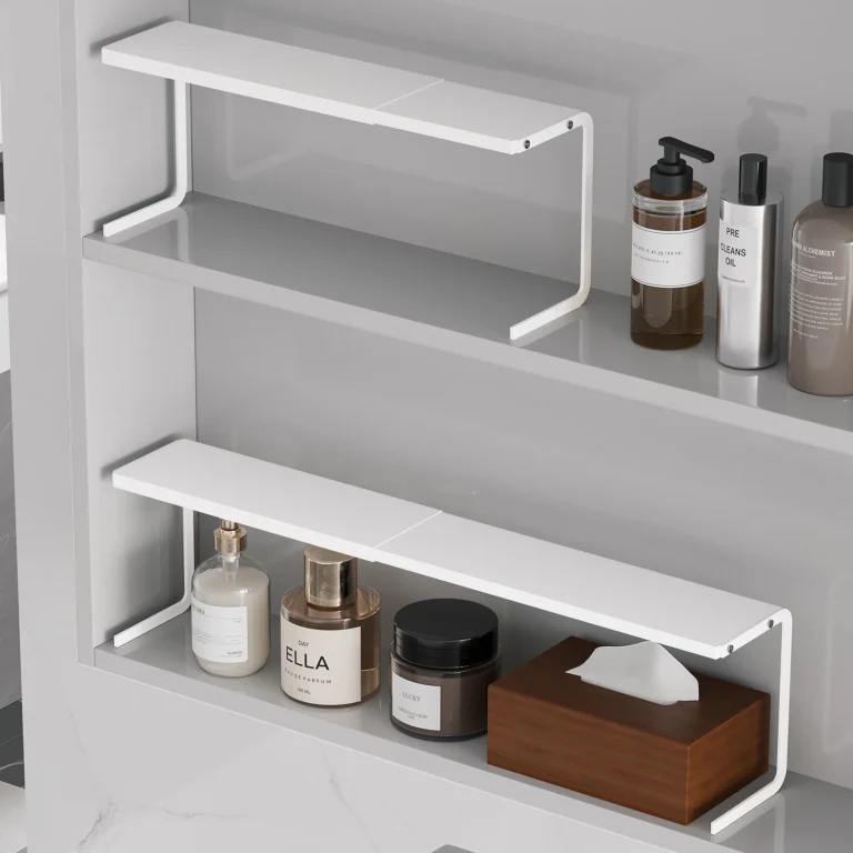 Armadietto a Specchio, Organizzatore Sospeso Sotto il Ripiano del Mobile da Bagno, Porta Cosmetici e Prodotti per la Cura della Pelle