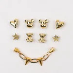 Set di 9 Charm Estivi per Scarpe, Decorazioni Fai-da-Te in Acrilico a Forma di Farfalla e Orso per Zoccoli