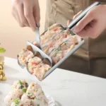 Macchina per polpette in acciaio inossidabile con cucchiaio antiaderente per polpette per utensili pratici da cucina fatti in casa facili