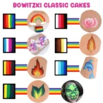 Bowitzki Face Paint 12x10g Kit Professionale di Colori per il Corpo per Adulti, Stencil One Stroke Split Cake Rainbow Makeup - Image 2