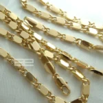 Collana a catena cubana lunga 50-70 cm placcata in oro nuovo stile N45