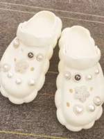 16 pezzi di perline di lusso ciondoli per scarpe fibbie in ABS bling decorazione gioielli con strass fai da te spille per zoccoli accessori adatti sandali da donna regali