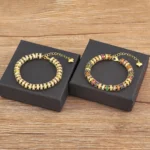Nidin Bracciale con perline a catena placcata in oro moda per le donne Regali di gioielli per feste di nozze con zirconi di cristallo colorato a forma di cuore