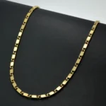 Collana a catena cubana lunga 50-70 cm placcata in oro nuovo stile N45