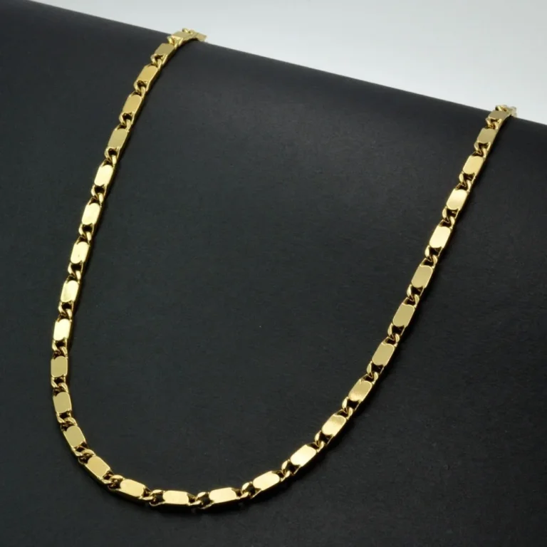 Collana a catena cubana lunga 50-70 cm placcata in oro nuovo stile N45