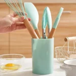 12 pezzi utensili da cucina in silicone per uso alimentare utensili da cucina spatola misurino pratico set di utensili da cucina