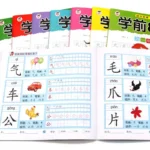 8 libri/set Matita per bambini Tracciamento cinese Rosso 800 caratteri Bambini in età prescolare di età compresa tra 3-6 Quaderno di pratica Libro per l'educazione precoce