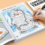 Labirinto Gioco Libro Miglioramento dello sviluppo cognitivo Formazione dell'attenzione Concentrazione specifica Puzzle Pagine colorate per età 3-8