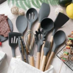 12 pezzi utensili da cucina in silicone per uso alimentare utensili da cucina spatola misurino pratico set di utensili da cucina