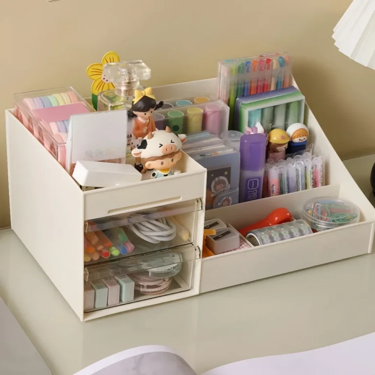 Organizer per trucchi con cassetti, portaoggetti per cosmetici per cassettiera e piano di lavoro del bagno, porta bellezza per pennello per rossetto
