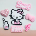 Girly Hello Kitty Accessori per scarpe per zoccoli Simpatici ciondoli per scarpe alla moda fai da te Cuore Fiocco e note musicali Sandali Accessori Regali
