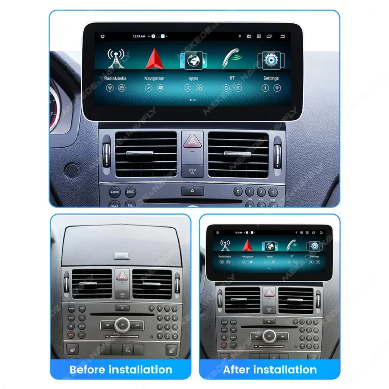 MEKEDE 12.5 pollici Android 14 Wireless Carpaly Auto Radio per Mercedes Benz Classe C W204 S204 2008-2010 GPS DSP Lettore multimediale