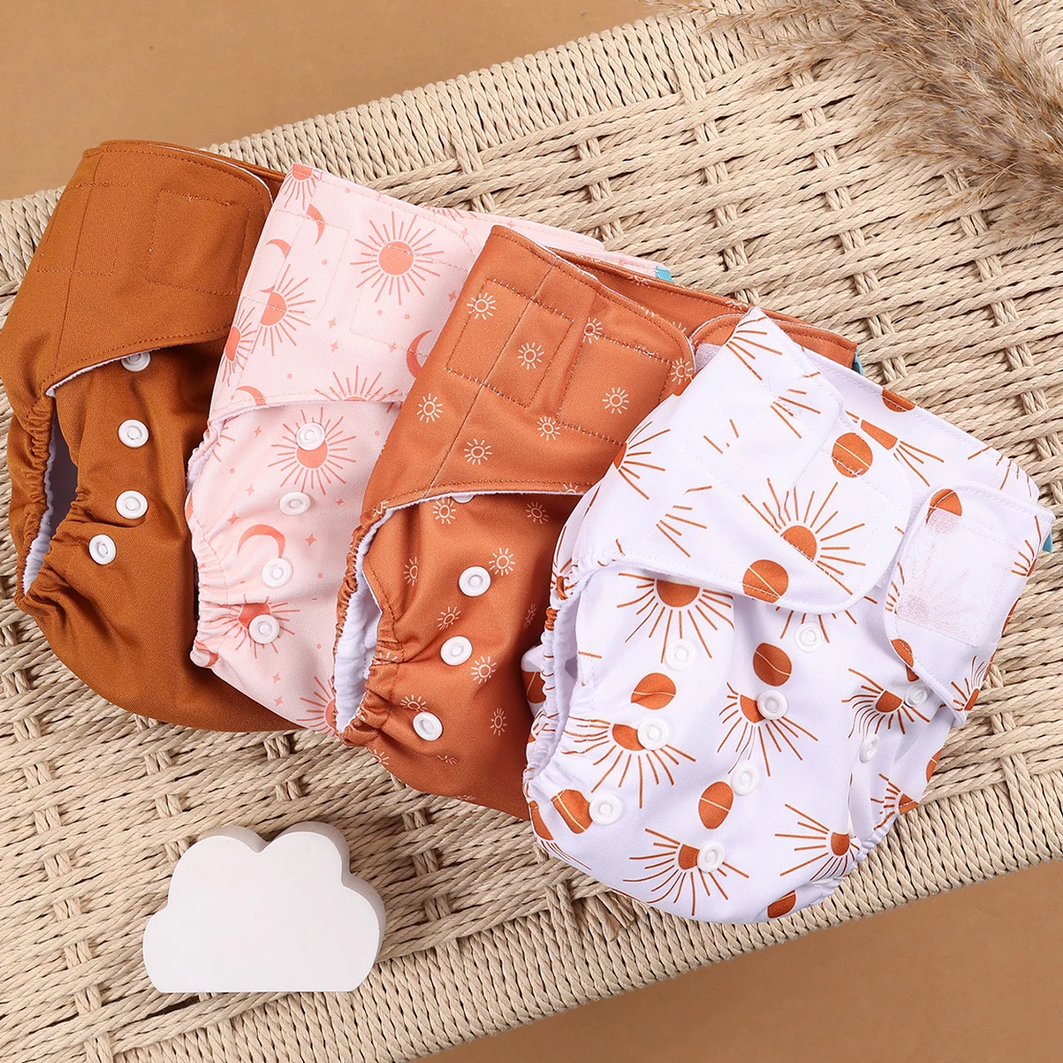 kf-Sc72ca92ef925485a9c6cf46d49d682e4M Happyflute 4 pezzi/set pannolini di stoffa ecologici riutilizzabili ecologici per bambini - Image 1