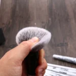 Yaqi 10 pezzi Set di pennelli per trucco con custodia in PU rosa con manico in resina Color marmo sintetico per capelli - Image 5