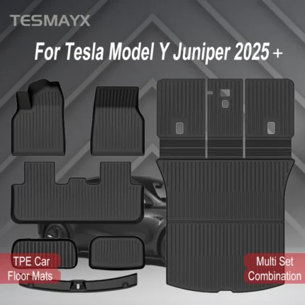 for Tesla Model Y Juniper 2025 2026 Car Floor Mats Cargo Liner Trunk Mats Backrest Kick Pads Protection Car Interior Accessories