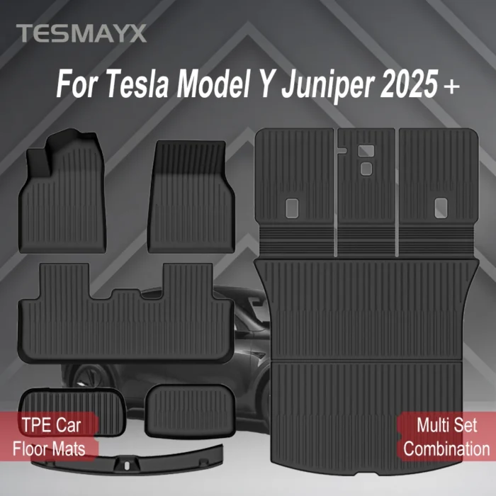 for Tesla Model Y Juniper 2025 2026 Car Floor Mats Cargo Liner Trunk Mats Backrest Kick Pads Protection Car Interior Accessories