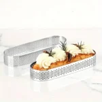 3/6pcs Ovale Muffin Crostata Anelli In Acciaio Inox 304 Porous Crostata Anello Perforato Torta Mousse Stampo Biscotti Taglierina Pasticceria Quiche Stampo - Image 2
