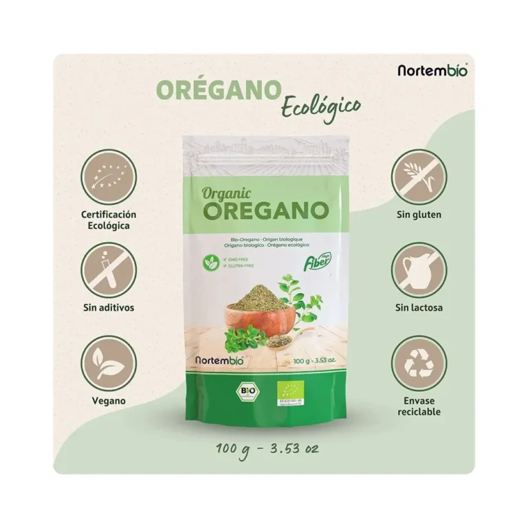NORTEMBIO Origano Essiccato Biologico Naturale 100% 100g | Senza conservanti o additivi | Per Pizze e Pasticceria