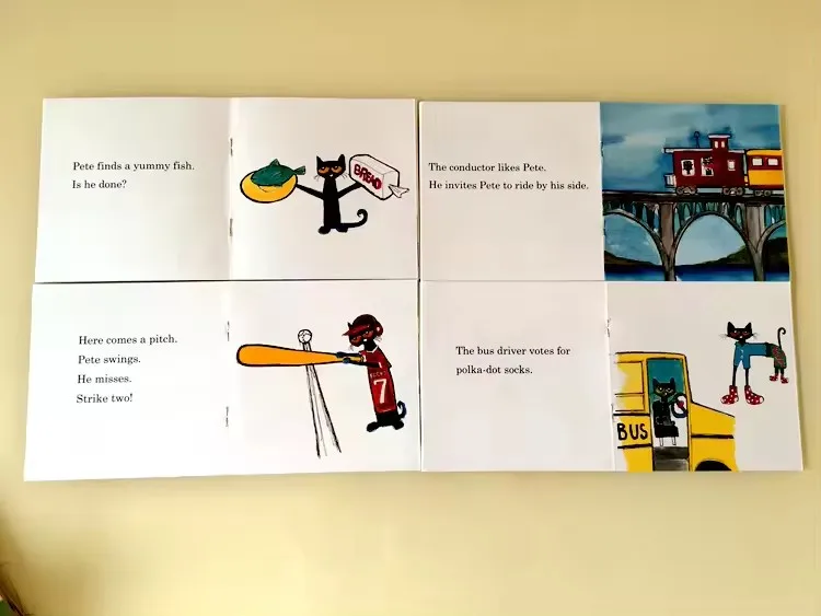 12 libri/set posso leggere Pete The Cat Libri illustrati in inglese Libro di fiabe per bambini Libro di lettura tascabile per la prima educazione