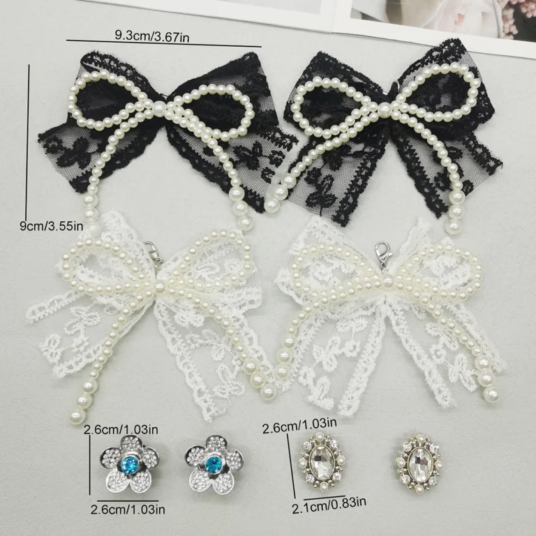 4 pezzi stile barocco pizzo papillon pendenti per scarpe fiore lacci delle scarpe ciondoli lacci delle scarpe fibbie decorazioni fai da te clip per scarpe accessori