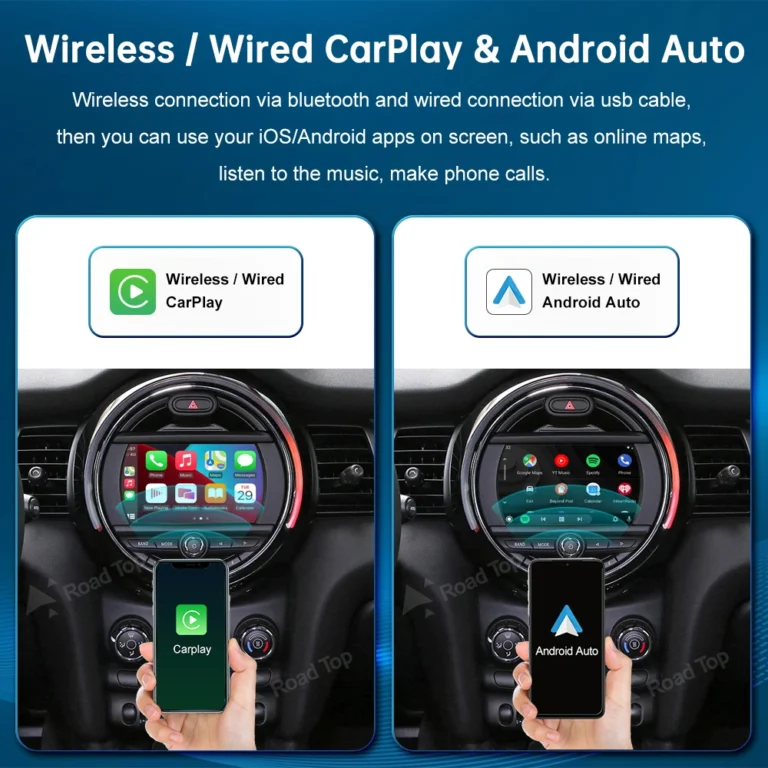 RoadTop Wireless CarPlay Android Auto per Mini R55 R56 R57 R58 R60 R61 F54 F55 F56 Clubman Countryman Cooper John Cooper Funziona