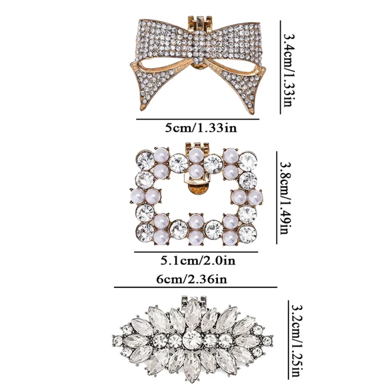 2/1PC cristallo lucido scarpe da donna decorazioni clip tacco alto charms fibbia gioielli spilla ciondolo borsa accessori sposa sposa nuovo