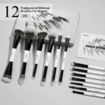 BEILI Set di pennelli per trucco a doppia estremità professionale 12 pezzi Kit di cosmetici per pennelli per fondotinta in polvere per contorno vegano - Image 3