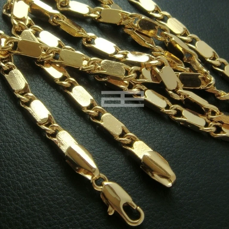 Collana a catena cubana lunga 50-70 cm placcata in oro nuovo stile N45