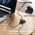 Lampada da lettura per libri con clip a 51 LED per la cura degli occhi 4 modalità colori Luminosità regolabile Luci da scrivania rotanti flessibili Luce notturna per camera da letto