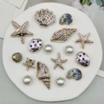 16PCS FAI DA TE Stelle Marine Pendenti e Ciondoli Bling Conchiglia Scarpe Fibbia Decorazioni Guscio Rimovibile Accessori per Scarpe Multifunzionale Clip per Scarpe