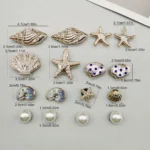 16PCS FAI DA TE Stelle Marine Pendenti e Ciondoli Bling Conchiglia Scarpe Fibbia Decorazioni Guscio Rimovibile Accessori per Scarpe Multifunzionale Clip per Scarpe